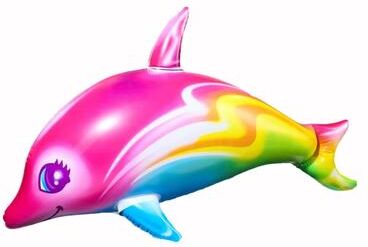 Inspired Finds RainbowSplash Inflatable Dolphin Toy Ocean Theme Party & Pool Decoration pink