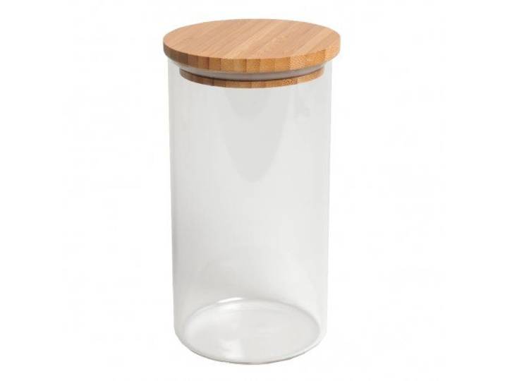 Voorraadpot met bamboe deksel, glas, 1 l