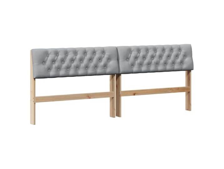 KTHLBRH Gepolstertes Kopfteil hellgrau 200 cm Kiefer massiv Flauschiger Stoff, robuste Struktur, einfache Reinigung, minimalistisches Design, Rückseite veredelt
