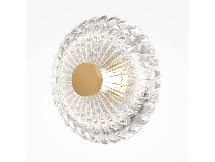 LED-Wandleuchte Amulet Typ C 11 x 18 x 18cm Gold Mischmetall / Klarglas LED LED-Platine