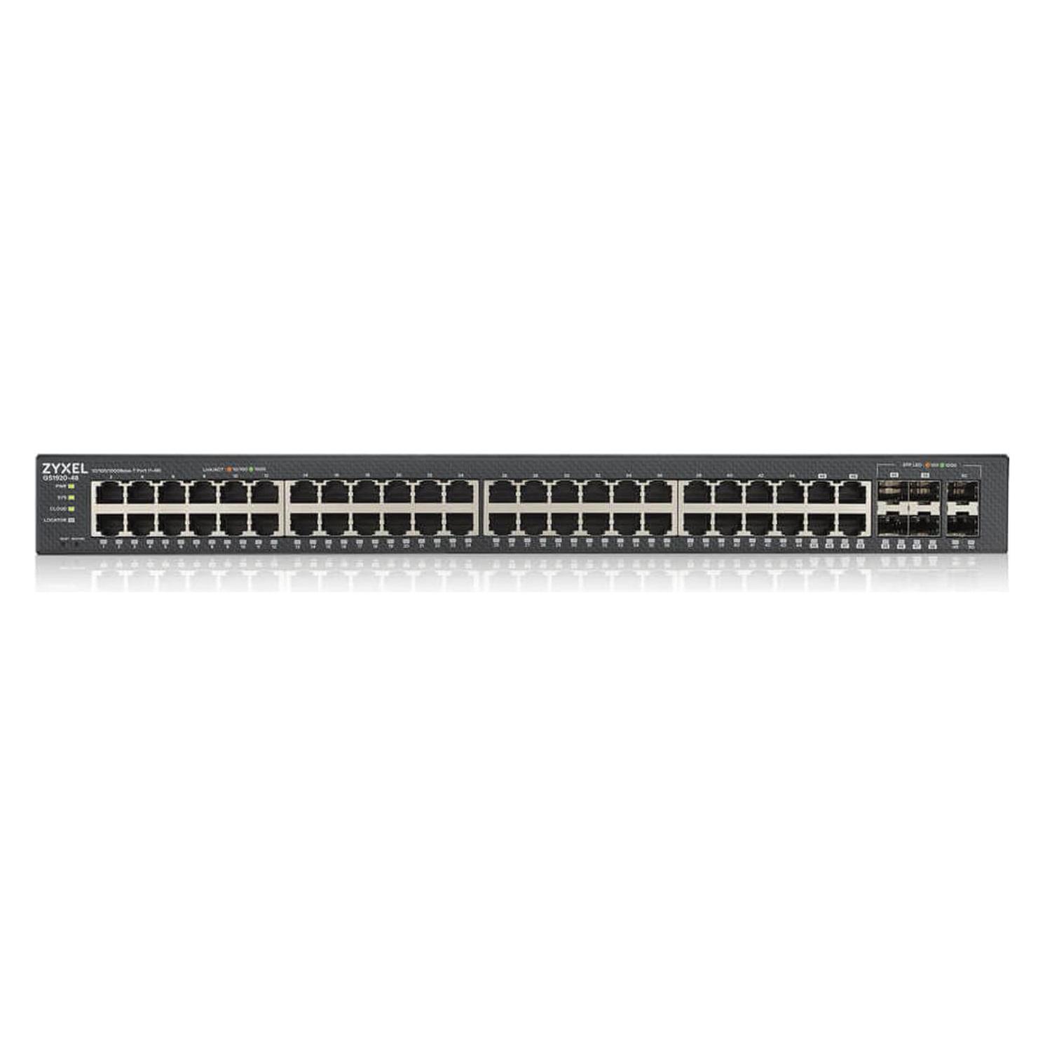 Zyxel Šakotuvas GS1920-48V2, 50 PORT SMART MANAGED SWITCH 44X GIGABIT COPPER AND (44 Ports) (GS1920-48V2)