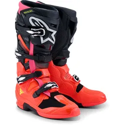 Alpinestars Tech 7, Stiefel - Neon-Rot/Schwarz/Neon-Pink - 14 US