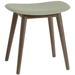 Muuto Fiber Stool, wood base, dusty green / dunkelbraun gebeizt