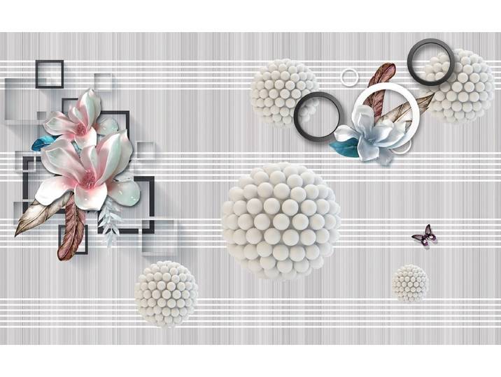 Papermoon Abstrakt 3D Effekt mit Blumen