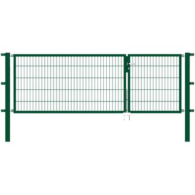 Zaundoppeltür ALBERTS "Flexo", grün, B:300cm H:100cm, Stahl, Tore, in verschiedenen Abmessungen