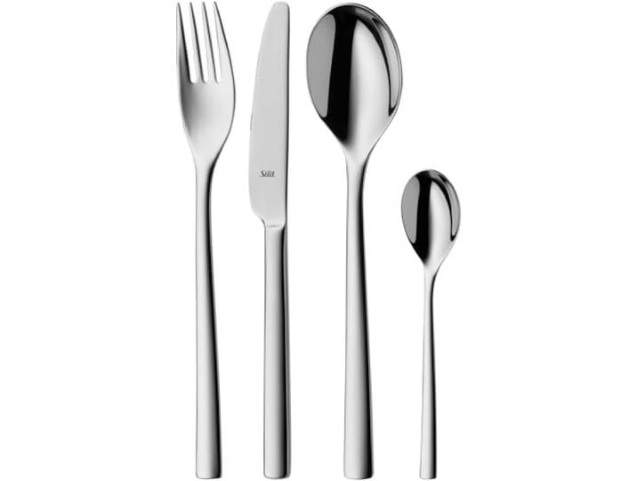 Silit Trend Besteck Set 6 Personen, 24-teilig, Monobloc-Messer, Crominox Edelstahl poliert, rostfrei, kratzbeständig, langlebig, spülmaschinengeeignet