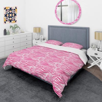 DESIGN ART Designart 'Glamour Zebra Animal Pattern' Mid-Century Duvet Cover Set