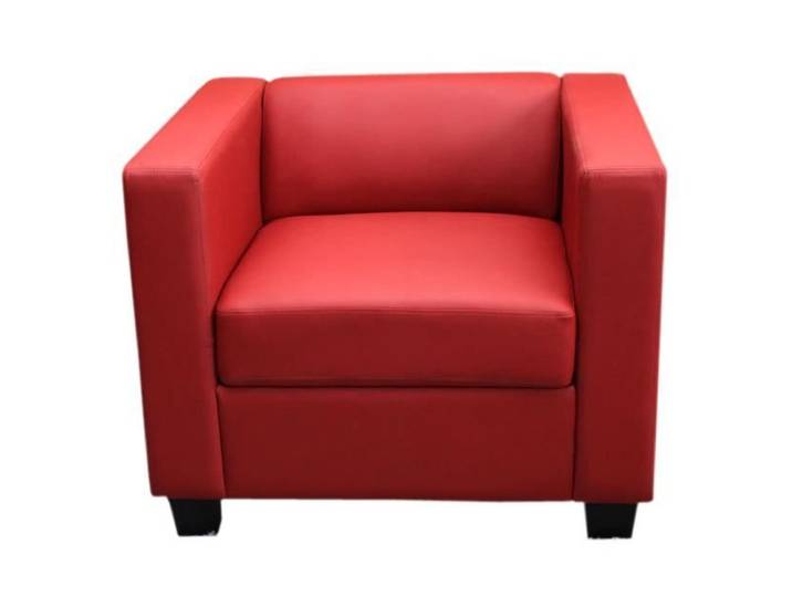 Fauteuil Club / Lounge Lille - Rouge - Cuir - Contemporain