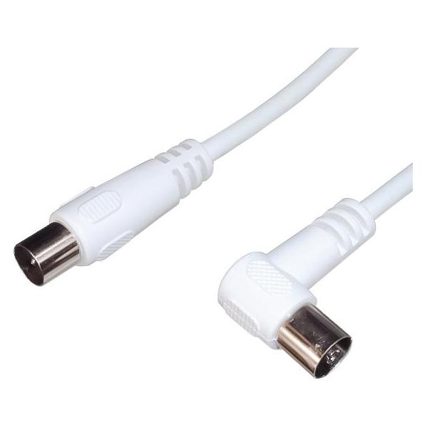 PremiumCord TV cable M/F 90°, 3m (75 dB, Antennenkabel) (8592220007508)