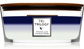 Woodwick Trilogy Evening Luxe vela perfumada com pavio de madeira (hearthwick) 453.6 g. Trilogy Evening Luxe