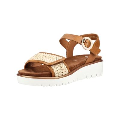 Riemchensandale ARA "Ara Sandalen Leder", Damen, Gr. 40, cognac, Leder, Schuhe Riemchensandale