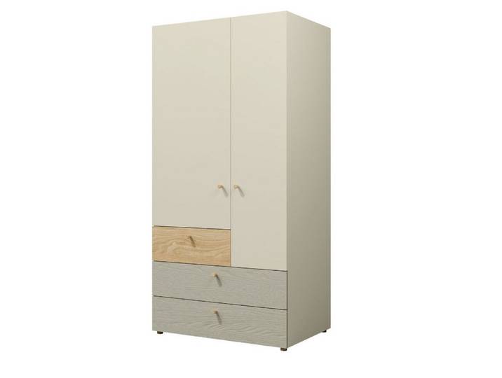 Compleo Kleiderschrank mit zwei Türen und 3 Schubladen SKY Modern Kinderzimmerschrank Schrank für Spielzeug und Kleidung
