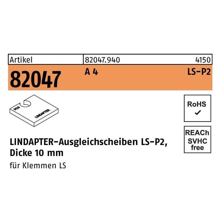 Lindapter Ausgleichsscheibe R 82047 LS 20 P2 A 4 (820479400200000)
