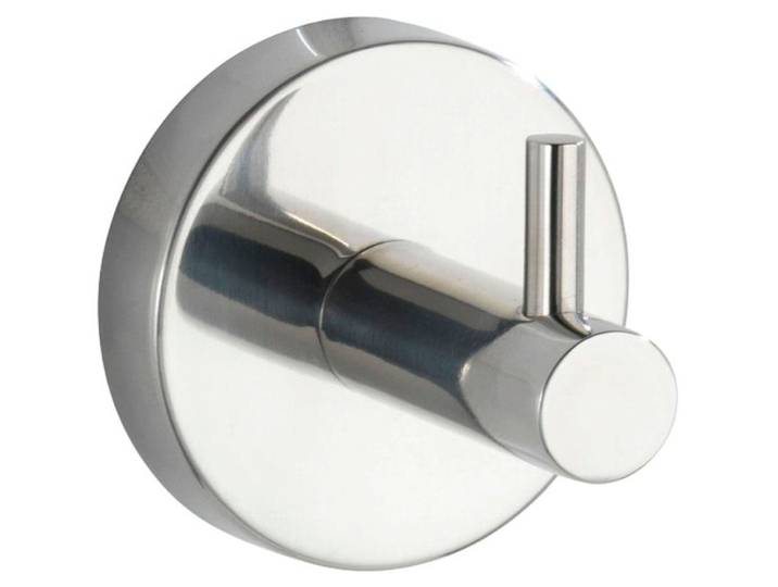 Wandhaken WENKO Bosio , silber (silberfarben), H:5,5cm L:5,5cm, Edelstahl, Haken, Wandhaken, ohne Bohren