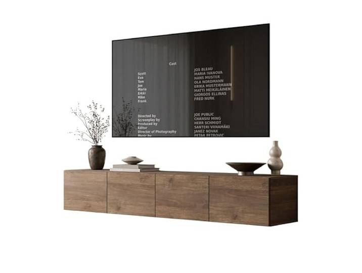 Lookway hängender TV-Schrank COLGANTE Nussbaum, 200 cm, griffloses Lowboard mit Push-to-Open (ohne LED-Beleuchtung)