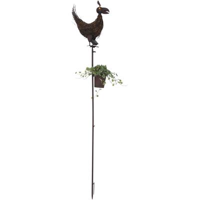 LED Gartenleuchte NÄVE "Huhn", schwarz (dunkelbraun, schwarz), B:35cm H:169cm, Leuchten, LED Gartenleuchte, mit Deko
