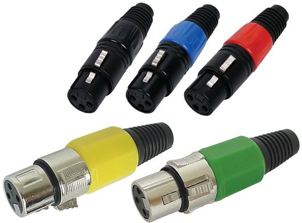 Ficha Canon Metálica 3 Pinos Fêmea (Coloridas)