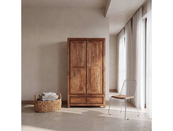 Kleiderschrank aus massivem Sheesham-Holz, L 110 cm