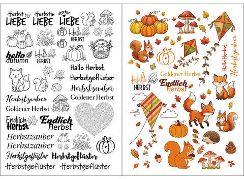 Transfermotive "Herbst", 2 Bogen