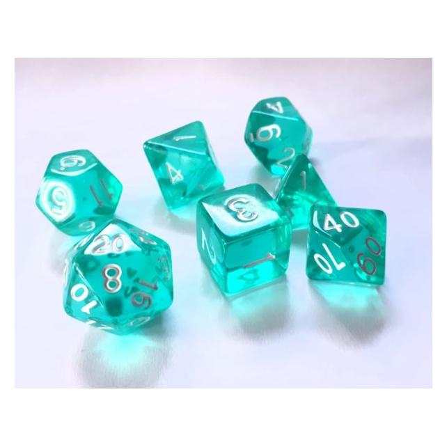 Dice4friends Würfelset Transparent: Ice mint (7) (DIC09130)