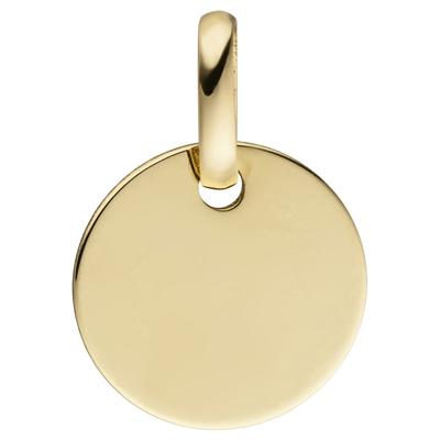 Kettenanhänger JOBO "Anhänger rund", gold (gelbgold 333), Schmuckanhänger, Damen, Gelbgold 333, Kettenanhänger, 333 Gold