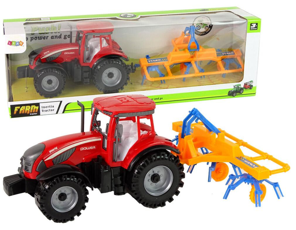 Lean Toys Rode Tractor met Harkwrijvingsaandrijving