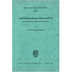 Ungleichbehandlung von Mann und Frau., Fachbücher von Friedelind Binder-Wehberg