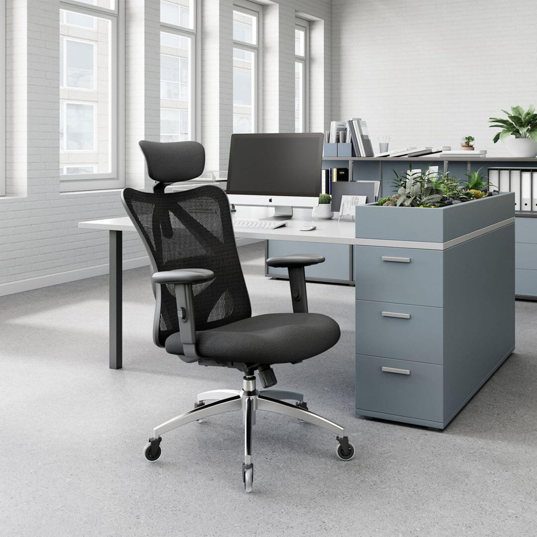 SIHOO Ergonomic Office Chair, with Breathable Mesh, Upgraded to Rollerblade Wheels Black 127cm H X 70cm W X 70cm D