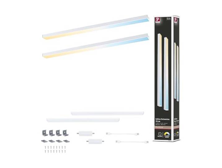 Paulmann 98615 LED Unterschrankleuchte Inline Ergänzungsset 2x4W 350x26mm 2x350lm 24V Weiß matt Tunable White