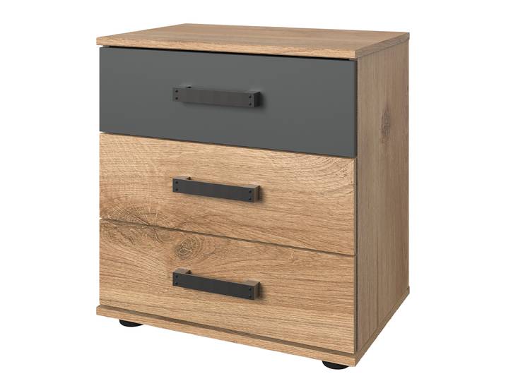 Table de chevet Stockholm B 58cm Marron/Noir