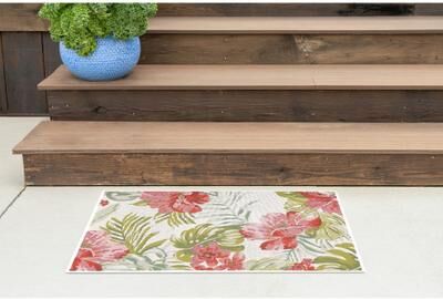 Alise Rugs Sizzling Nautical & Coastal Floral & Botanical Indoor/Outdoor Area Rug