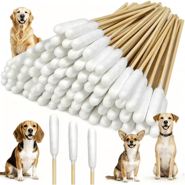 Inspire Picks Professional Pet Ear Cleaning Cotton Swabs Double Sided Bamboo Swabs For Dogs & Cats 15cm Single Pet 500pcs