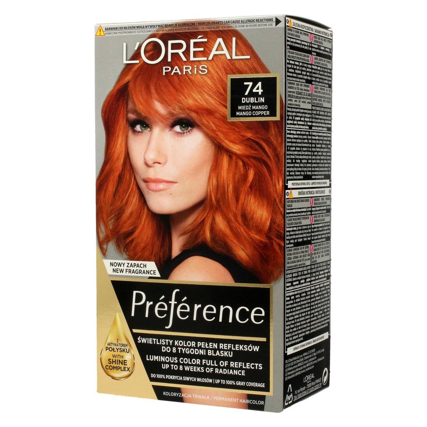 L'Oréal Paris L'Oréal Feria Preference Hair Dye 74 Mango Intensive Copper (Kupfer Mango) (3600521394823)