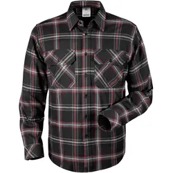 Flanellhemd Langarm "7421 MSF" Klassiker - XL - schwarz