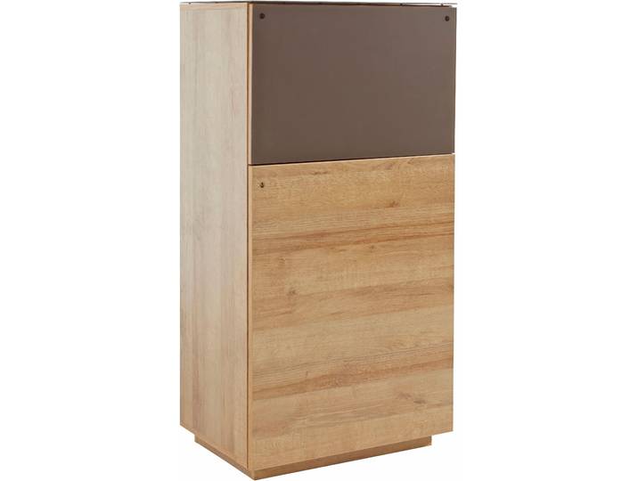 Kommode MÄUSBACHER, braun (eichefarben riviera, braunglas), B:60cm H:117cm T:42cm, Sideboards, Kommode, Breite 60 cm