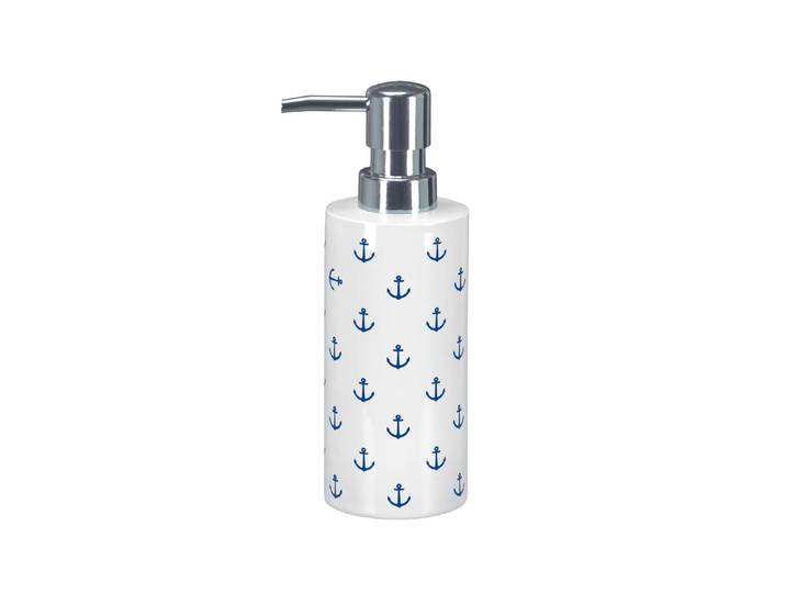 Seifenspender KLEINE WOLKE Anchor 500 ml, Dunkelblau/Weiss , blau (dunkelblau, weiß), B:6,1cm H:18,5cm, Steinzeug, Dosierspender, Seifenspender
