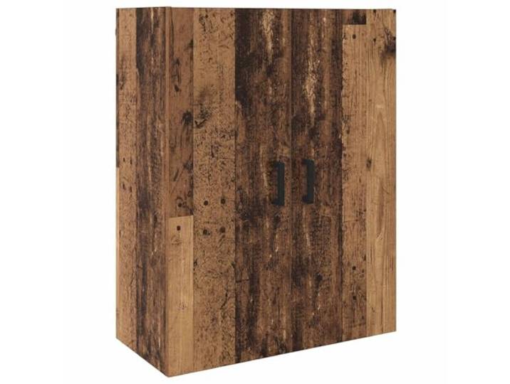 Wandschrank Altholz Holzwerkstoff mit Metallgriffen, Hängeschrank Scharniertüren, geräumiges Regal, platzsparende Wandmontage, modernes Design, robuste Konstruktion