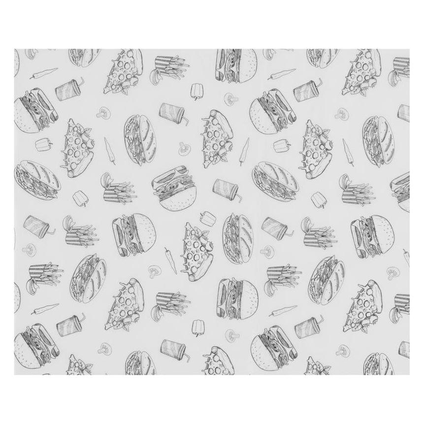 Hendi Einschlagpapier, fettdicht,, Fastfood-Muster, 500 Stk., 200x250mm (500x) (58587323)