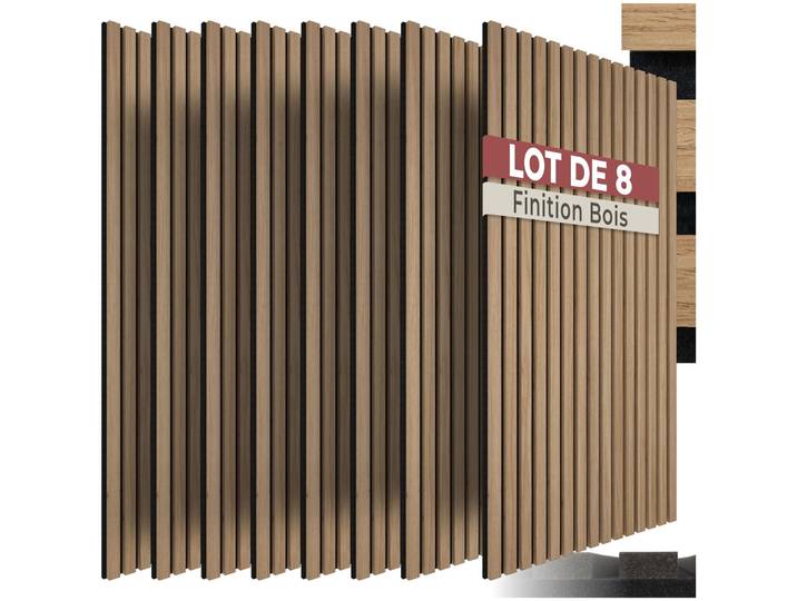 Lot De 8\, Panneaux Acoustiques\, Mdf\, 110x50cm\, Marron Chêne