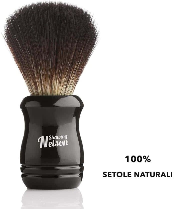 PENNELLO DA BARBA SETOLE NATURALI Shaving Nelson