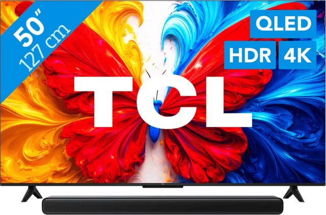 TCL 50 inch QLED S5L 4K (2026) met TCL S45H 2.0 Soundbar