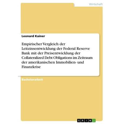 Empirischer Vergleich der Leitzinsentwicklung der Federal Reserve Bank mit der Preisentwicklung der Collateralized Debt Obligations im Zeitraum der
