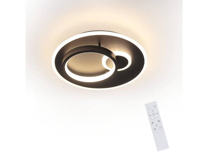 ZMH Led-Deckenleuchte Peter 31 cm, Schwarz, Kunststoff, LED integrated, 8.5x31x31 cm, Lampen & Leuchten, LED Beleuchtung, LED-Deckenleuchten