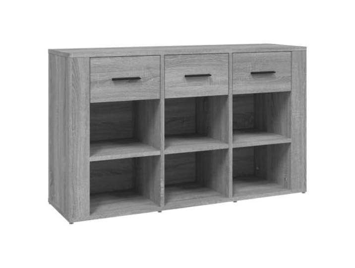 GHVBNMF Sideboard Grau Sonoma 100x30x59,5 cm Holzwerkstoff Kommode Kompakter Beistellschrank in Sonoma-Grau für Wohnzimmer und Flur mit viel Stauraum und robuster Oberplatte.