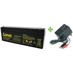 AGM BLEI AKKU BATTERIE 12V 2,2Ah  + LADEGERÄT