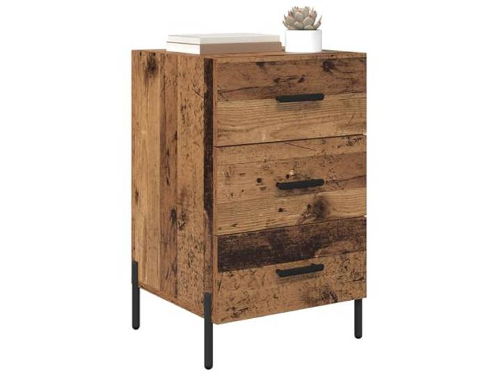 KTHLBRH Nachtschrank mit Schublade aus altem Holz, 40 x 40 x 66 cm Rustikaler Stil, modernes Design, praktisches Schlafzimmermöbel
