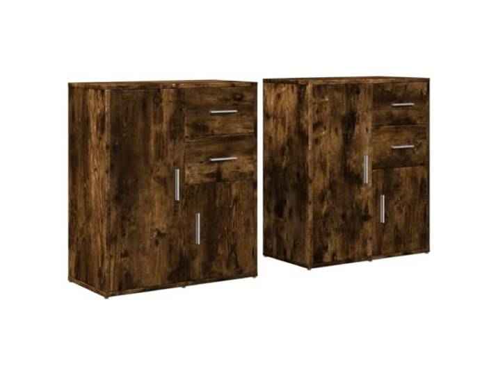 Fisinber Sideboard 2er Set Räuchereiche 60x31x70 cm Holzwerkstoff Praktisches 2er-Set Kommoden in Räuchereiche-Optik. Erstellt Stauraum in Wohnzimmer & Flur mit robuster Ablagefläche.