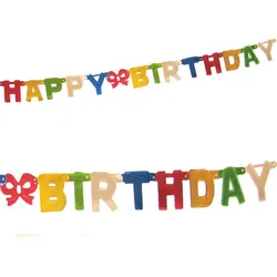 VEPATIM 50x Girlande Geburtstag HAPPY BIRTHDAY bunt 1,5 m x 11 cm