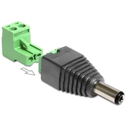 Delock Adapter DC 5,5 x 2,5 mm Stecker > Terminalblock 2 Pin 2-teilig