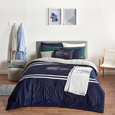 Lacoste Embroidered Big Croc 3-Piece Premium Cotton Bedding Comforter Set